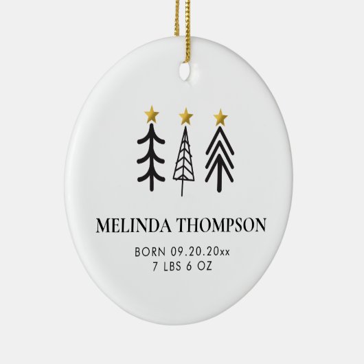ベビー1番目の初めてのクリスマス生まれたばかりの写真誕生の状態 セラミックオーナメント (右)