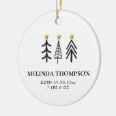 ベビー1番目の初めてのクリスマス生まれたばかりの写真誕生の状態 セラミックオーナメント (左)
