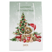 ベビー1stクリスマステディベアミディアム抱き枕 ミディアムペーパーバッグ (裏面)