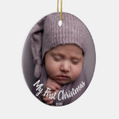 ベビー1stクリスマスフォト誕生統計誕生レコード セラミックオーナメント (右)