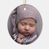 ベビー1stクリスマスフォト誕生統計誕生レコード セラミックオーナメント (左)