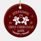 ベビー1stクリスマスホリデーアクセント セラミックオーナメント (裏面)