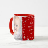 ベビー1stクリスマス祖父母シック2フォトレッド マグカップ (正面左)