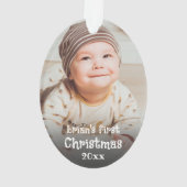 ベビー1stクリスマス自分の写真名を作成文字 オーナメント (裏面)