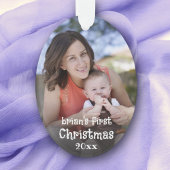 ベビー1stクリスマス自分の写真名を作成文字 オーナメント