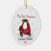 ベビー1st初めてのクリスマスホリデーレッドトラック セラミックオーナメント (右)