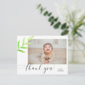 ベビー1st誕生日ありがとう水の色スワッシュ ポストカード (スタンド正面)