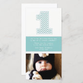 ベビー1st誕生日ナンバー1ありがとうフォトカード サンキューカード (正面/裏面)