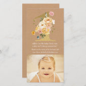 ベビー1st誕生日ナンバー1ありがとうフォトカード サンキューカード (正面/裏面)