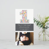 ベビー1st誕生日ナンバー1ありがとうフォトカード サンキューカード (スタンド正面)