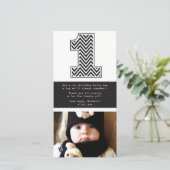 ベビー1st誕生日ナンバー1ありがとうフォトカード サンキューカード (スタンド正面)