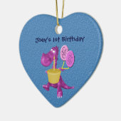 ベビー1thバースデーキュートドラゴンオーナメント セラミックオーナメント (左)
