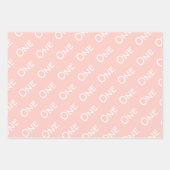 ベビー1th誕生日ピンクグリーンブルー ラッピングペーパーシート (正面2)