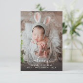 ベビー2写真の誕生発表 サンキューカード (スタンド正面)