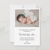 ベビー2写真の誕生発表 サンキューカード (裏面)