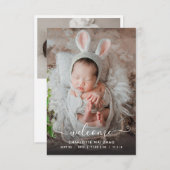 ベビー2写真の誕生発表 サンキューカード (正面/裏面)