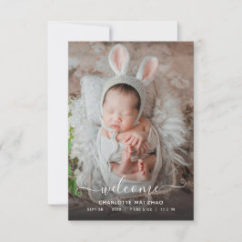 ベビー2写真の誕生発表 サンキューカード