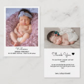 ベビー2写真Birth Announcementカード |カー生まれたばかりのド エンクロージャーカード (正面/裏面)