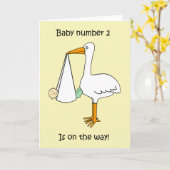 ベビー2号が『Cartoon Stork』の途中 カード (黄色い花)