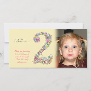 ベビー2nd Birthday Thank You Photo Card サンキューカード