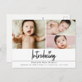 ベビー3枚の写真を感謝してい紹介 ポストカード (正面/裏面)