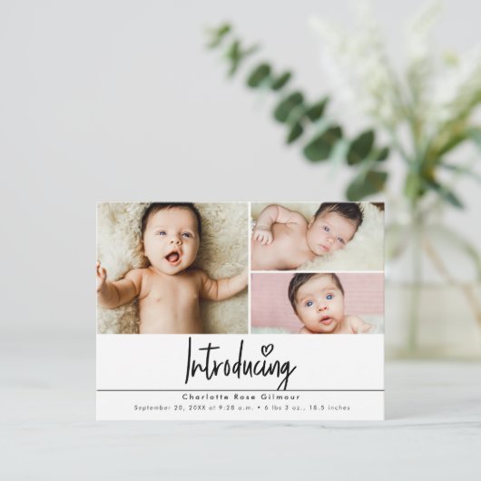 ベビー3枚の写真を感謝してい紹介 ポストカード (スタンド正面)