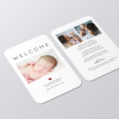 ベビー3 photo welcomeタイポグラフィ誕生のお知らせ ノートカード