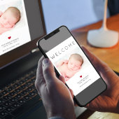 ベビー3 photo welcomeタイポグラフィ誕生のお知らせ 招待状