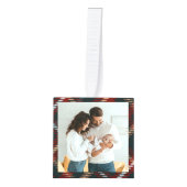 ベビー4フォトカントリータータンチェックプレイドキューブオーナメント キューブオーナメント (正面)