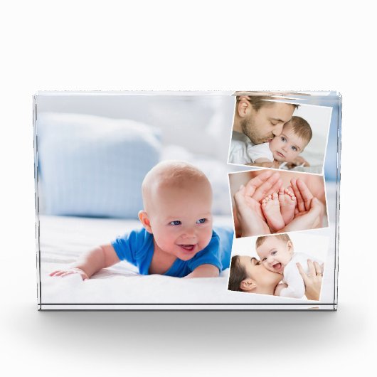 ベビー4フォトコラージグジグザグフォトストリップ フォトブロック (正面)