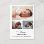 ベビー4写真の誕生発表カード|新生児カード エンクロージャーカード (正面)