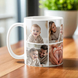 ベビー8枚フォトコラージュ かわいい写真 インスタグラム コーヒーマグカップ