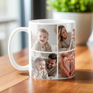 ベビー8枚フォトコラージュ かわいい写真 インスタグラム コーヒーマグカップ