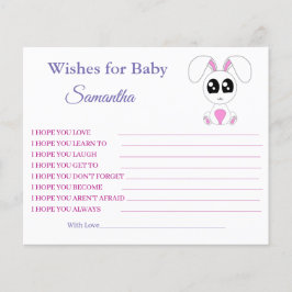 ベビー、うさぎ、赤ちゃんシャワーカードをお願い チラシ