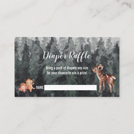 ベビー・おむつラッフル植林動物用の本 名刺 (裏面)