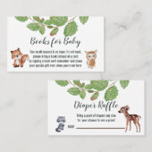 ベビー·おむつ·ラッフル·森林動物用の本 名刺 (正面/裏面)