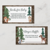 ベビー·おむつ·ラッフル·森林動物用の本 名刺 (正面/裏面)