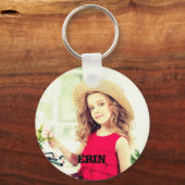 ベビー/お子様の写真と名前のアップロード キーホルダー (正面)