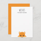 ベビー。かわいいキツネ。ウッドランド動物アドバイス エンクロージャーカード (正面/裏面)