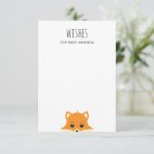 ベビー。かわいいキツネ。ウッドランド動物アドバイス エンクロージャーカード (スタンド正面)