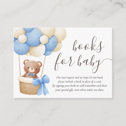 ベビー |かわいいクマの赤ちゃんシャワー エンクロージャーカード (正面)