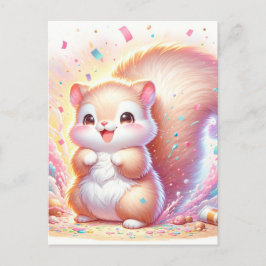 ベビー，かわいい動物リス，ポストクロッシング ポストカード