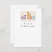 ベビー。かわいい玩具は列車とクマ。アドバイス エンクロージャーカード (正面/裏面)