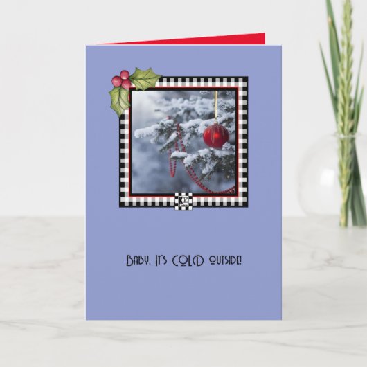 ベビー、それは寒い外の休日 カード (正面)