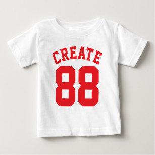 ベビー のスポーツのジャージーの白く及び赤いデザイン ベビーTシャツ