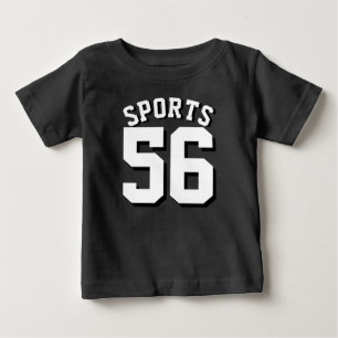 ベビー のスポーツのジャージーの黒く及び白いデザイン ベビーTシャツ