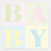 "ベビー"はステッカーを妨げます スクエアシール (正面)