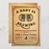 "ベビー"はベビーシャワーBBQの招待状を醸造しています 招待状 (正面/裏面)