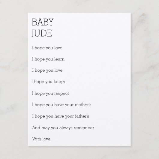 ベビー アドバイスカード (正面)