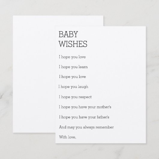 ベビー アドバイスカード (正面/裏面)